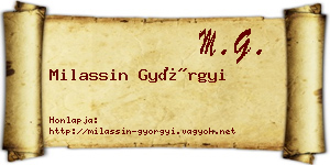 Milassin Györgyi névjegykártya